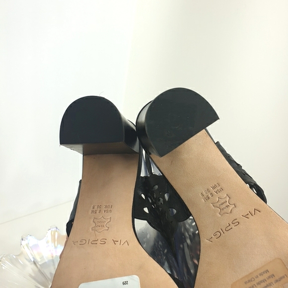 Via Spiga Garnet Laser-Cut Floral adjustable Ankle Strap open toe heel sandals - Picture 5 of 11